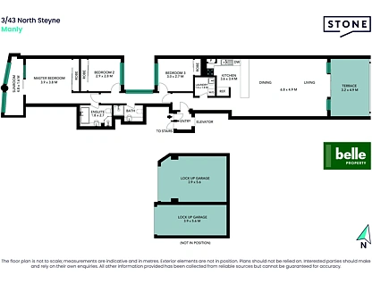 3/43-45 North Steyne, Manly, Northern Beaches, 3房, 2浴, Apartment