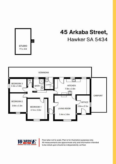 45 Arkaba St, Hawker, SA 5434, 4房, 1浴, House
