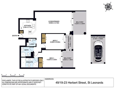 49/19-23 Herbert Street, St Leonards, NSW 2065, 2 habitaciones, 2 baños, Apartment