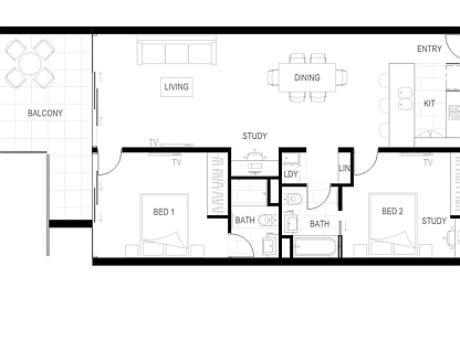 317/38 Helen Street, Teneriffe, Brisbane - Inner City Region, 2 कमरे, 2 बाथरूम, Apartment