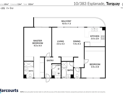 10/383 Esplanade, Torquay, QLD 4655, 2 રૂમ, 2 બાથરૂમ, Unit