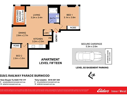 319/1 Railway Parade, Burwood, Inner West, 2 غرف, 1 حمامات, Apartment