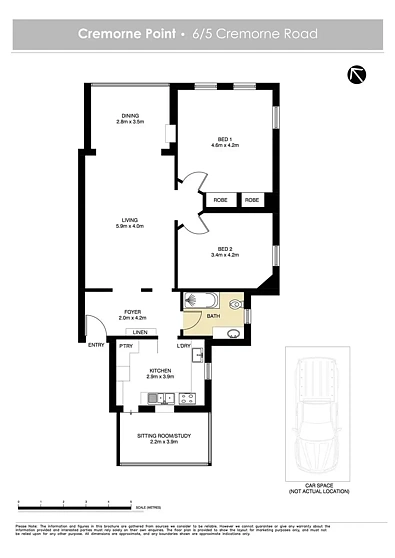 6/5 Cremorne Road, Cremorne Point, NSW 2090, 2 phòng ngủ, 1 phòng tắm, Apartment