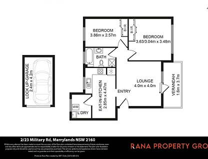 2/23 Military Road, Merrylands, Parramatta (Northwest suburbs), 2 غرف, 1 حمامات, Apartment