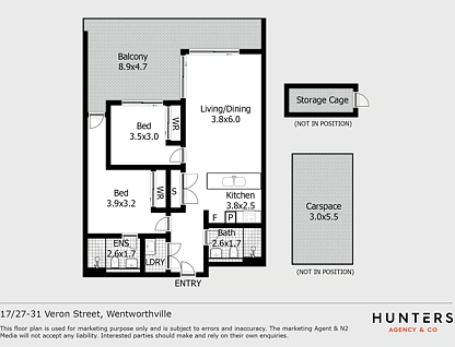 17/27-31 Veron Street, Wentworthville, Parramatta (Northwest suburbs), 2 Schlafzimmer, 2 Badezimmer, Apartment