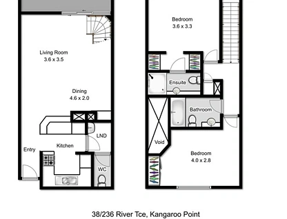 38/236 River Terrace, Kangaroo Point, Brisbane - Eastern Region, 2 chambres, 2 salles de bain, Apartment