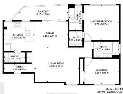 15/220 Surf Parade, Surfers Paradise, Gold Coast, 2 Bedrooms, 2 Bathrooms, Unit