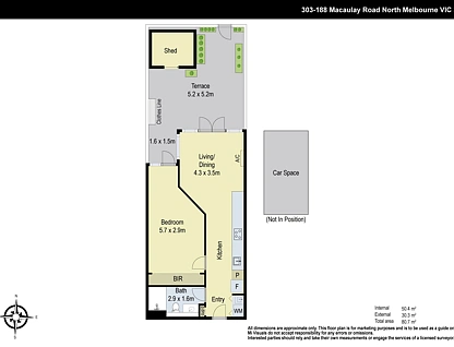 303/188 Macaulay Road, North Melbourne, Melbourne CBD, 1房, 1浴, Apartment