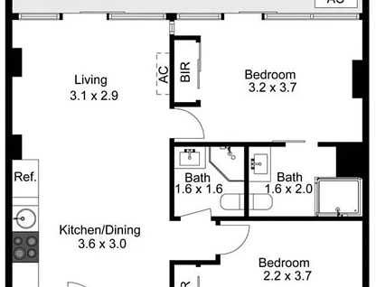 Level 20 Unit 2003/8 Exploration Lane, Melbourne, Melbourne CBD, 2 कमरे, 2 बाथरूम, Apartment