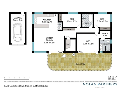 5/38 Camperdown Street, Coffs Harbour, North Coast, 3 રૂમ, 2 બાથરૂમ, Apartment