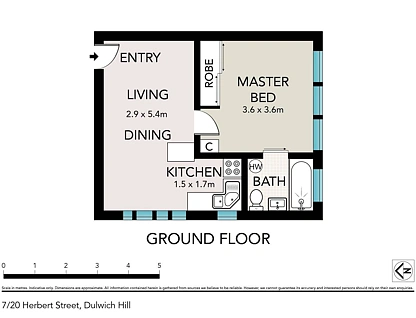 7/20 Herbert Street, Dulwich Hill, Inner West, 1 ਕਮਰੇ, 1 ਬਾਥਰੂਮ, Apartment