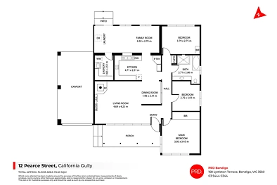 12 Pearce St, California Gully, VIC 3556, 3 રૂમ, 1 બાથરૂમ, House