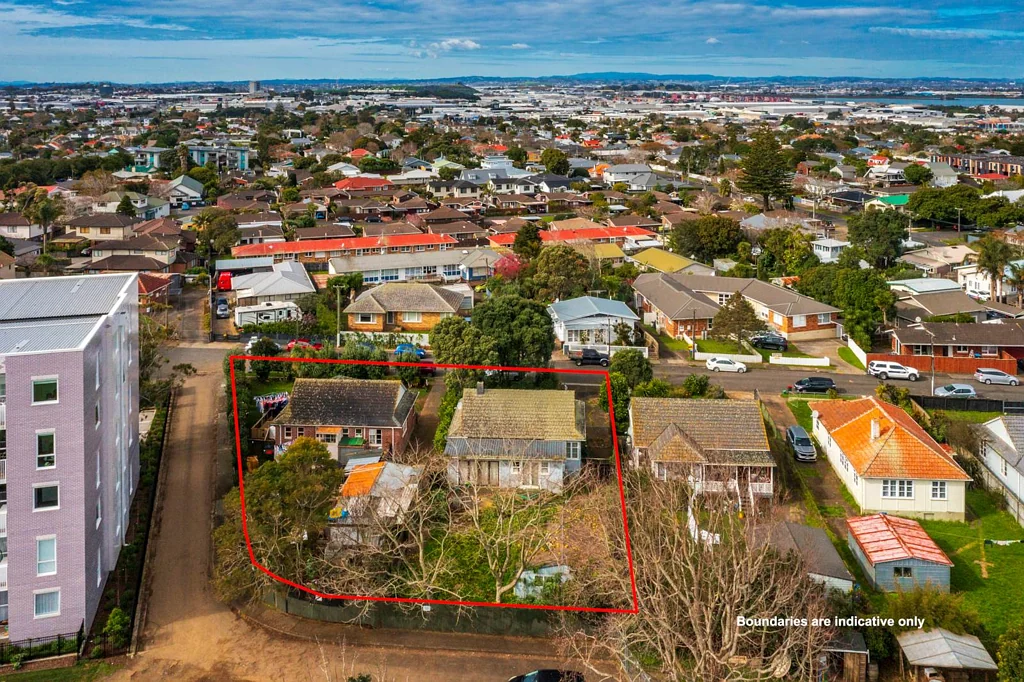 Onehunga 6房 奥克兰中心地区1284㎡大平地  排房和公寓住宅区 巨大开发潜力 两栋房屋增值投资 便利静谧生活 Huge Potential-Flat Corner Site in THAB Zone