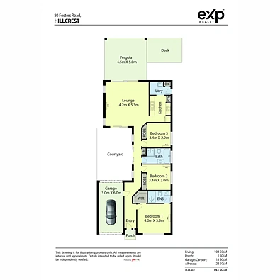 80 Fosters Road, Hillcrest, SA 5086, 3房, 2浴, House