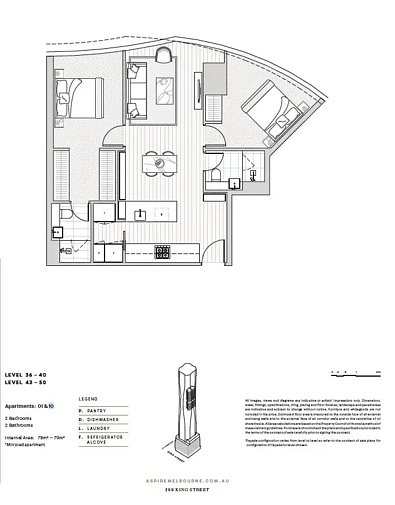 2b2b/301 King Street, Melbourne, VIC 3000, 2 rūma, 2 rūma horoi, Apartment