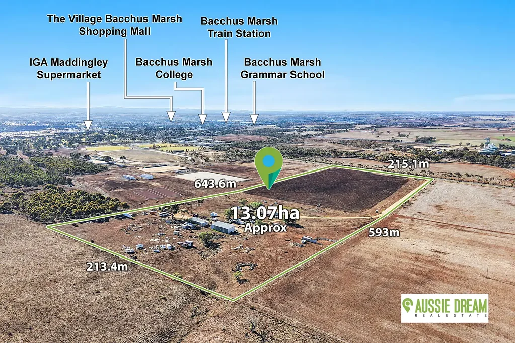 Maddingley 4房 21533.6㎡乡村用地 宽敞临街面 4卧2卫住宅 Farming Zone 乡村魅力 战略性持有 32.05 Acres (Approx.) - Farming Zone Lifestyle with Long-Term Strategic Potential (STCA)