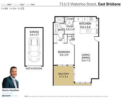 711/5 Waterloo Street, East Brisbane, Brisbane - Eastern Region, 1 ਕਮਰੇ, 1 ਬਾਥਰੂਮ, Apartment