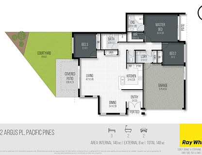 2/2 Argus Place, Pacific Pines, Gold Coast, 3房, 2浴, Apartment