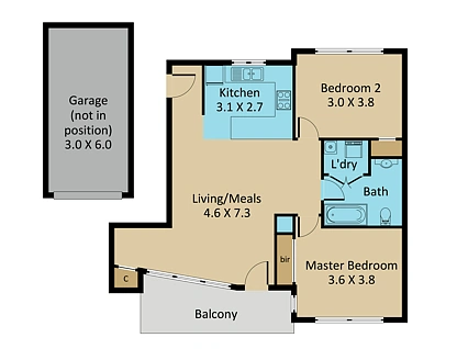 7 Gatehouse Place, Maribyrnong, North West Melbourne, 2 habitaciones, 1 baños, Apartment