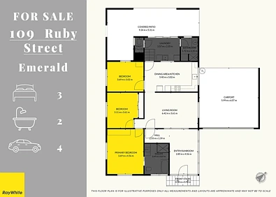Plano ng Bahay - 109 Ruby Street, Emerald, QLD 4720