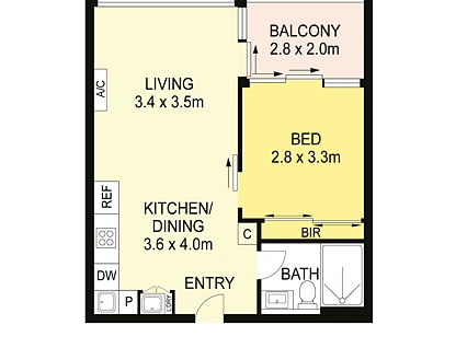 205S/883 Collins Street, Docklands, Melbourne CBD, 1 Schlafzimmer, 1 Badezimmer, Apartment