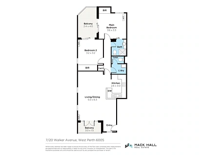 7/20 Walker Avenue, West Perth, Perth CBD, 2 chambres, 1 salles de bain, Apartment