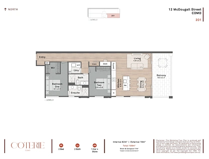 201/12 McDougall Street, Como, Perth CBD, 2 rūma, 2 rūma horoi, Apartment