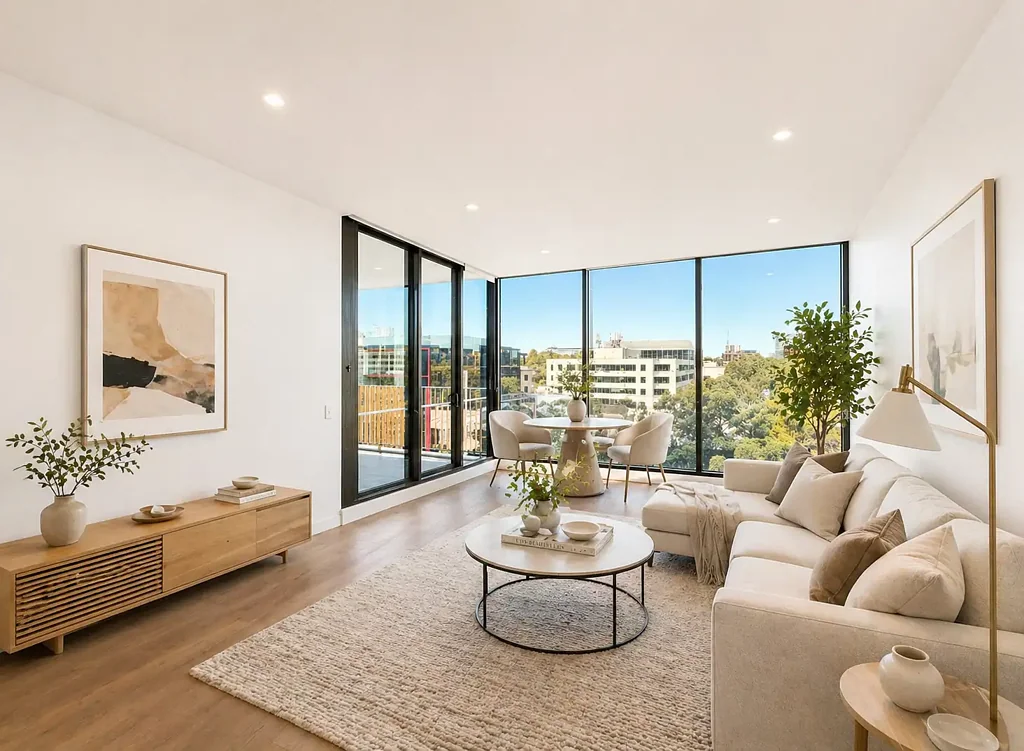 Macquarie Park 2房 Macquarie核心地 两房行政邸 Miele电器配 石材厨房优 东南观日出 阳台迎晨光 Elevate your lifestyle with seamless luxury and practicality at Park One - where refined living begins.