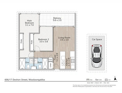606/17 Deshon Street, Woolloongabba, Brisbane - Southern Region, 2部屋, 2バスルーム, Apartment