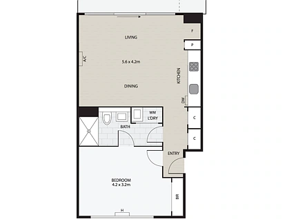 203/135 Inkerman Street, St Kilda, Melbourne CBD, 1部屋, 1バスルーム, Apartment
