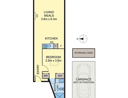 410/241 Dryburgh Street, North Melbourne, Melbourne CBD, 1部屋, 1バスルーム, Apartment