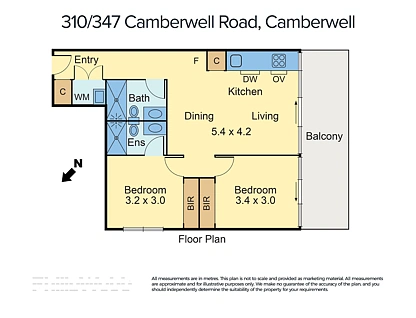 310/347 Camberwell Road, Camberwell, Inner East Melbourne, 2 રૂમ, 2 બાથરૂમ, Apartment