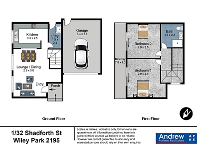 1/32 Shadforth Street, Wiley Park, NSW 2195, 2 slaapkamers, 1 badkamers, Townhouse