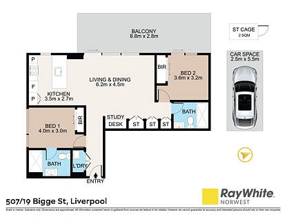 507/19 Bigge Street, Liverpool, South Western Suburbs, 2 ਕਮਰੇ, 2 ਬਾਥਰੂਮ, Apartment