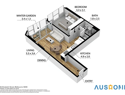 4105/442 Elizabeth Street, Melbourne, Melbourne CBD, 1 Schlafzimmer, 1 Badezimmer, Apartment