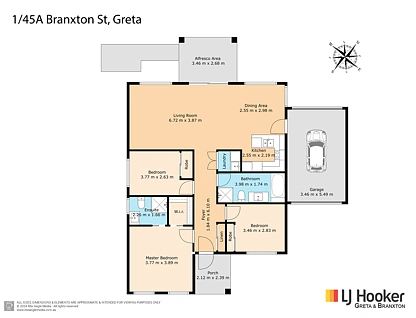 1/45A Branxton Street, Greta, Hunter, 3房, 2浴, Apartment