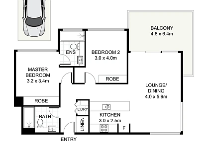 201/74 Kitchener Parade, Bankstown, South Western Suburbs, 2 Kuwarto, 2 Banyo, Apartment