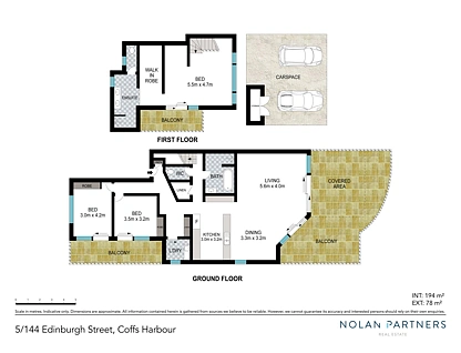 5/144 Edinburgh Street, Coffs Harbour, North Coast, 3房, 2浴, Apartment