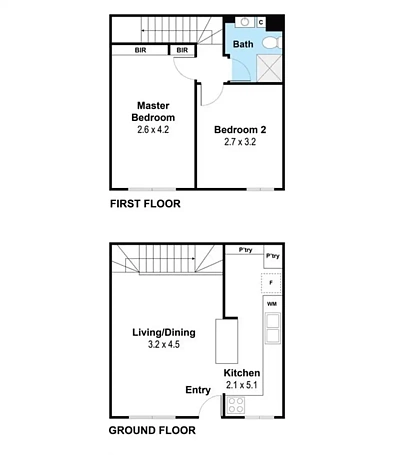 1/10 Wright Street, Perth, WA 6000, 2房, 1浴, Townhouse