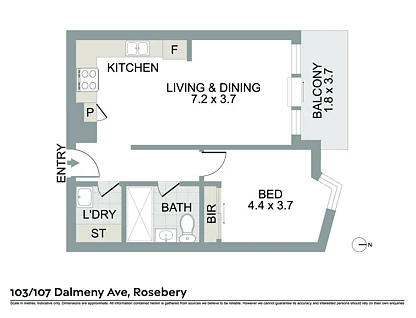 103/107 Dalmeny Avenue, Rosebery, Eastern Suburbs, 1 Bedrooms, 1 Bathrooms, Apartment