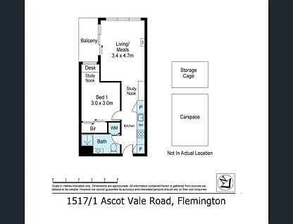 1517/1 Ascot Vale Road, Flemington, Melbourne CBD, 1 غرف, 1 حمامات, Apartment