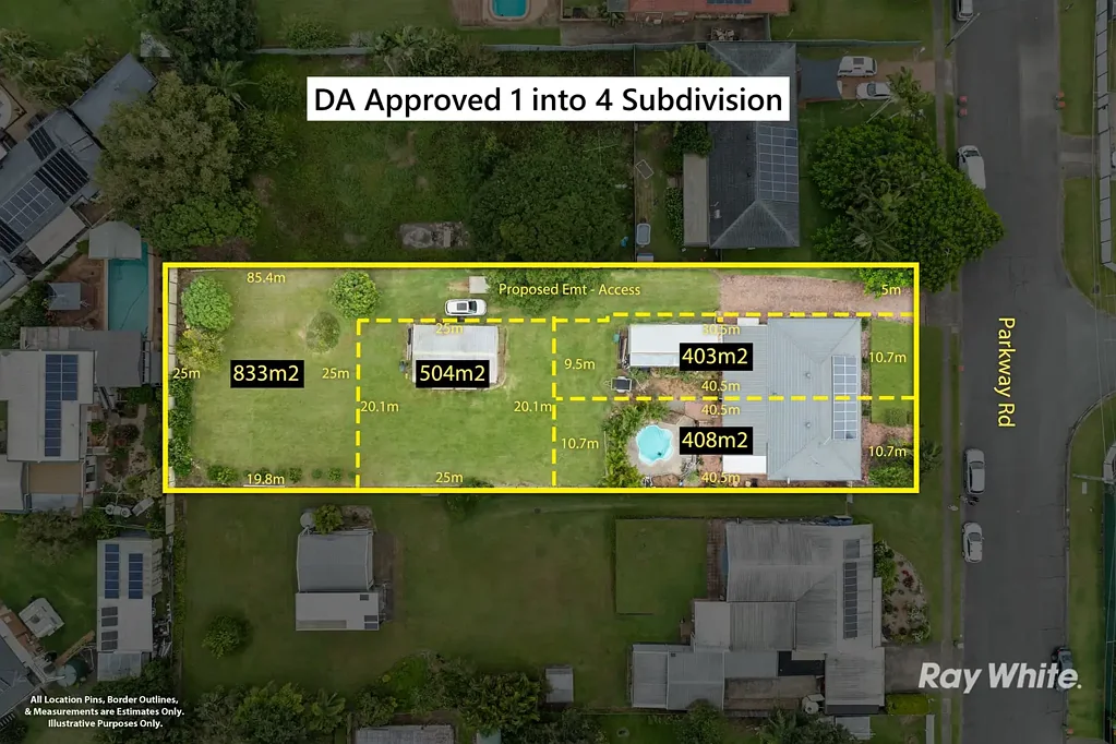 Daisy Hill 3कमरा 1 into 4 Subdivision DA Approved on 2,150m2 + Potential for Proposed Zoning Change to Medium Density Residential in 2026!*