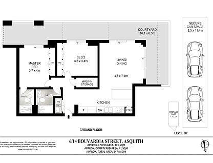 6/12-14 Bouvardia Street, Asquith, Upper North Shore, 2 રૂમ, 2 બાથરૂમ, Apartment