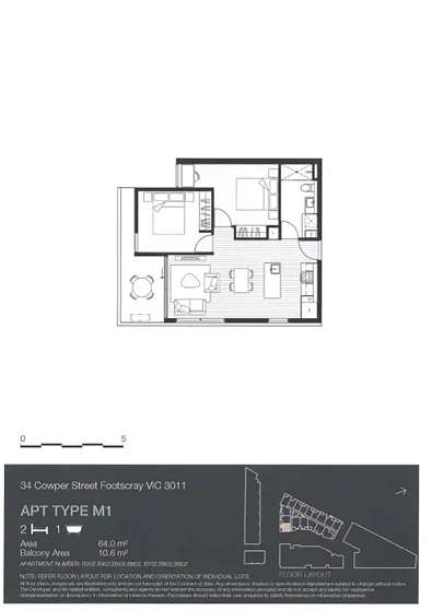 302B/8 Falcon Ct, Footscray, VIC 3011, 2 phòng ngủ, 1 phòng tắm, Apartment
