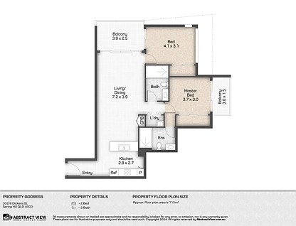 302/8 Dickens Street, Spring Hill, Brisbane - Inner City Region, 2房, 2浴, Apartment