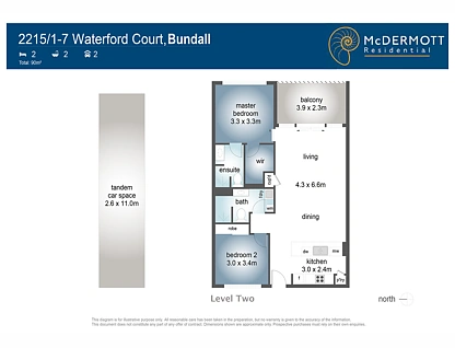 2215/1-7 Waterford Court, Bundall, Gold Coast, 2部屋, 2バスルーム, Apartment