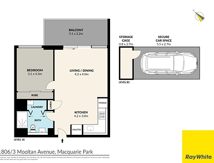 1806/3 Mooltan Avenue, Macquarie Park, Upper North Shore, 1房, 1浴, Apartment