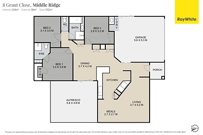 8 Grant Close, Middle Ridge, QLD 4350, 3房, 2浴, House