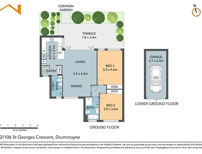 2/106 Lower St Georges Crescent, Drummoyne, Inner West, 2 ਕਮਰੇ, 2 ਬਾਥਰੂਮ, Apartment