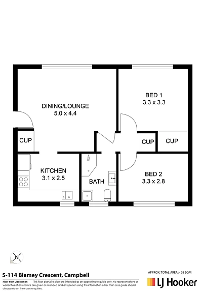 5/114 Blamey Crescent, Campbell, ACT 2612, 2 slaapkamers, 1 badkamers, Unit